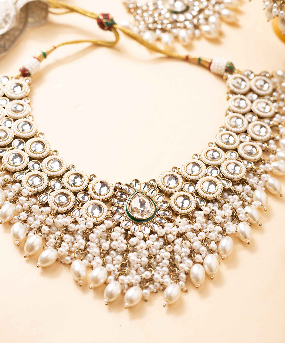 Necklace Kundan High Neck Pearl