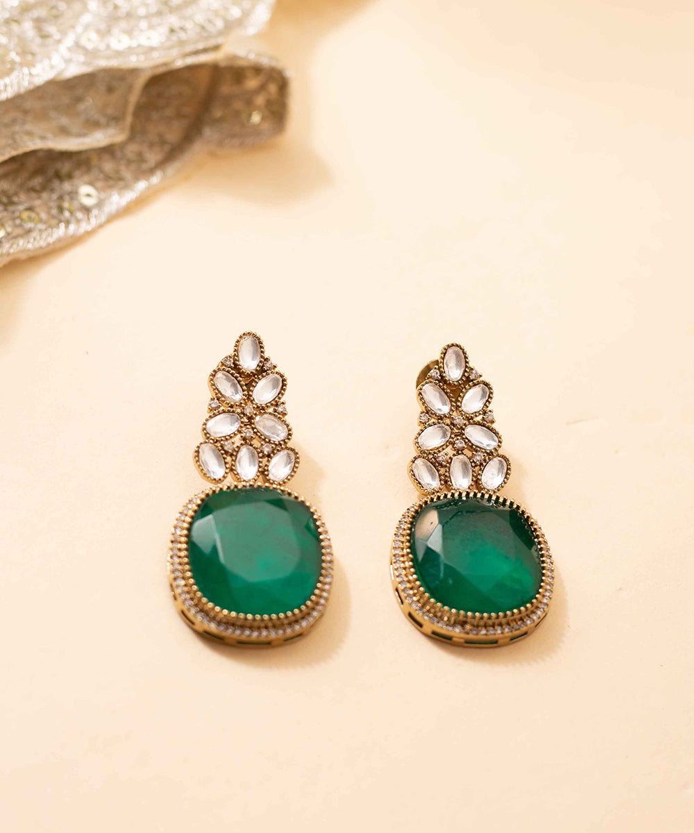 Necklace Kundan Green Stone Work