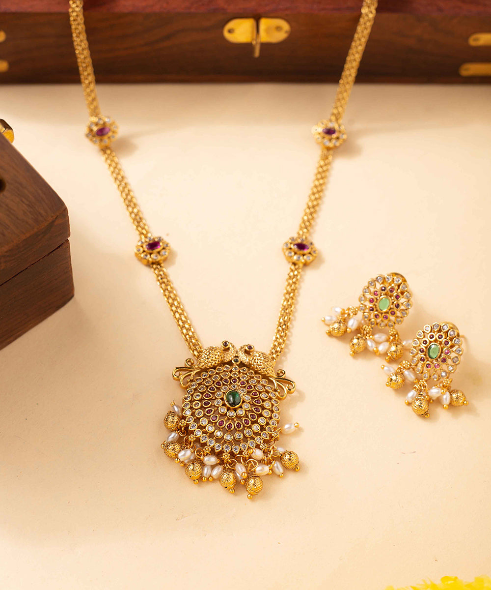 Necklace Matte Gold Peacock