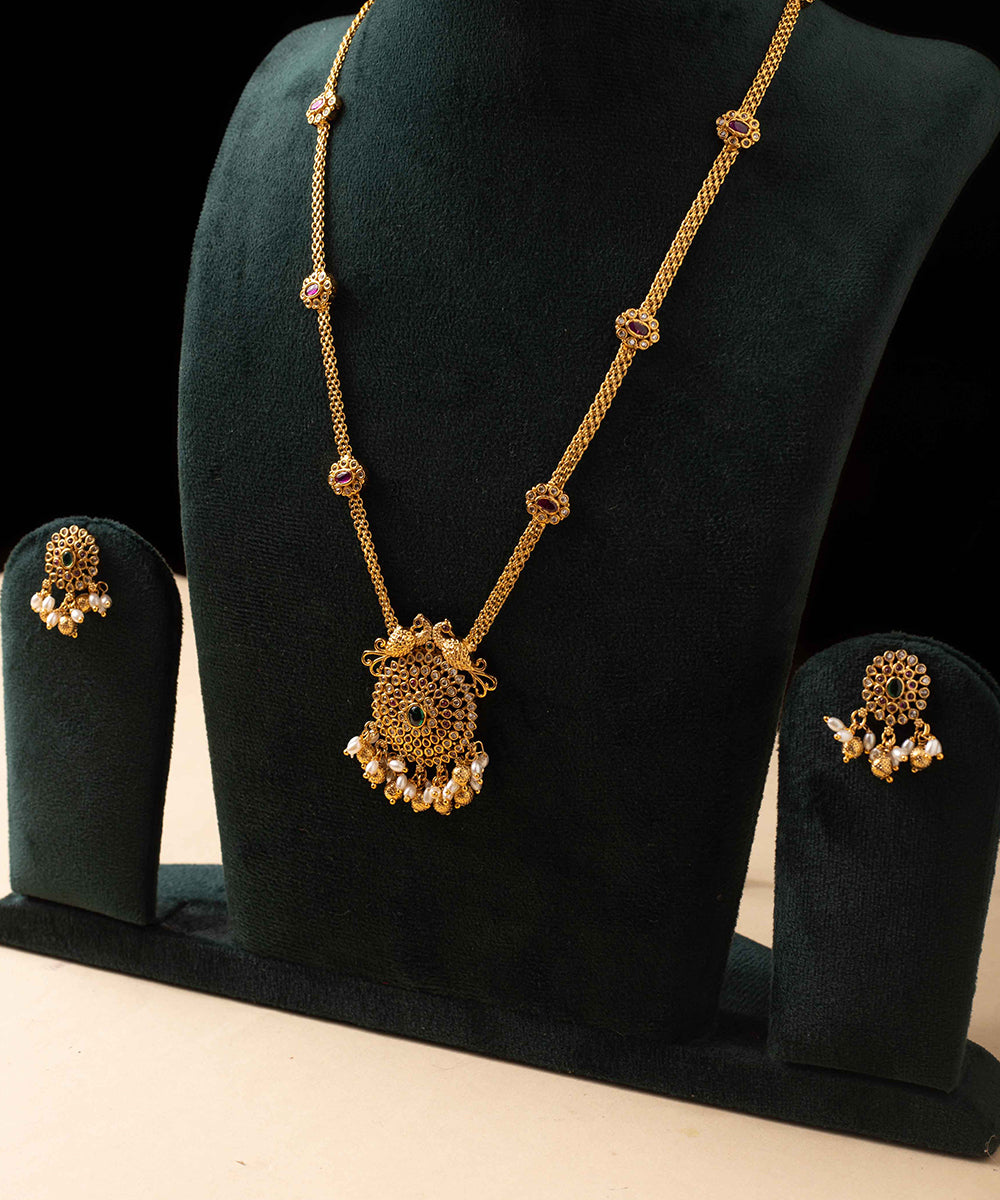 Necklace Matte Gold Peacock