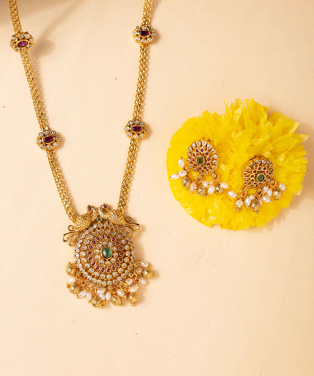 Necklace Matte Gold Peacock
