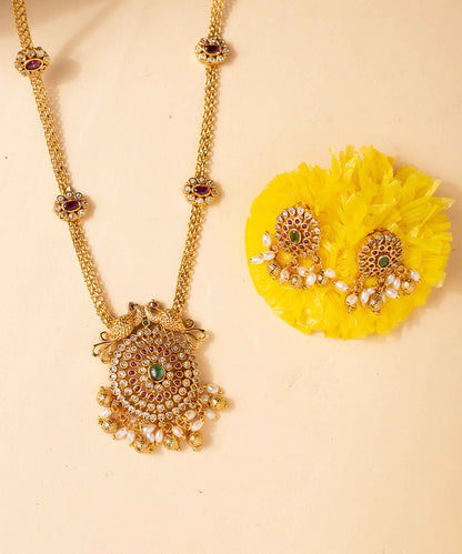 Necklace Matte Gold Peacock