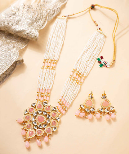 Necklace Pink Kundan Pearl Party