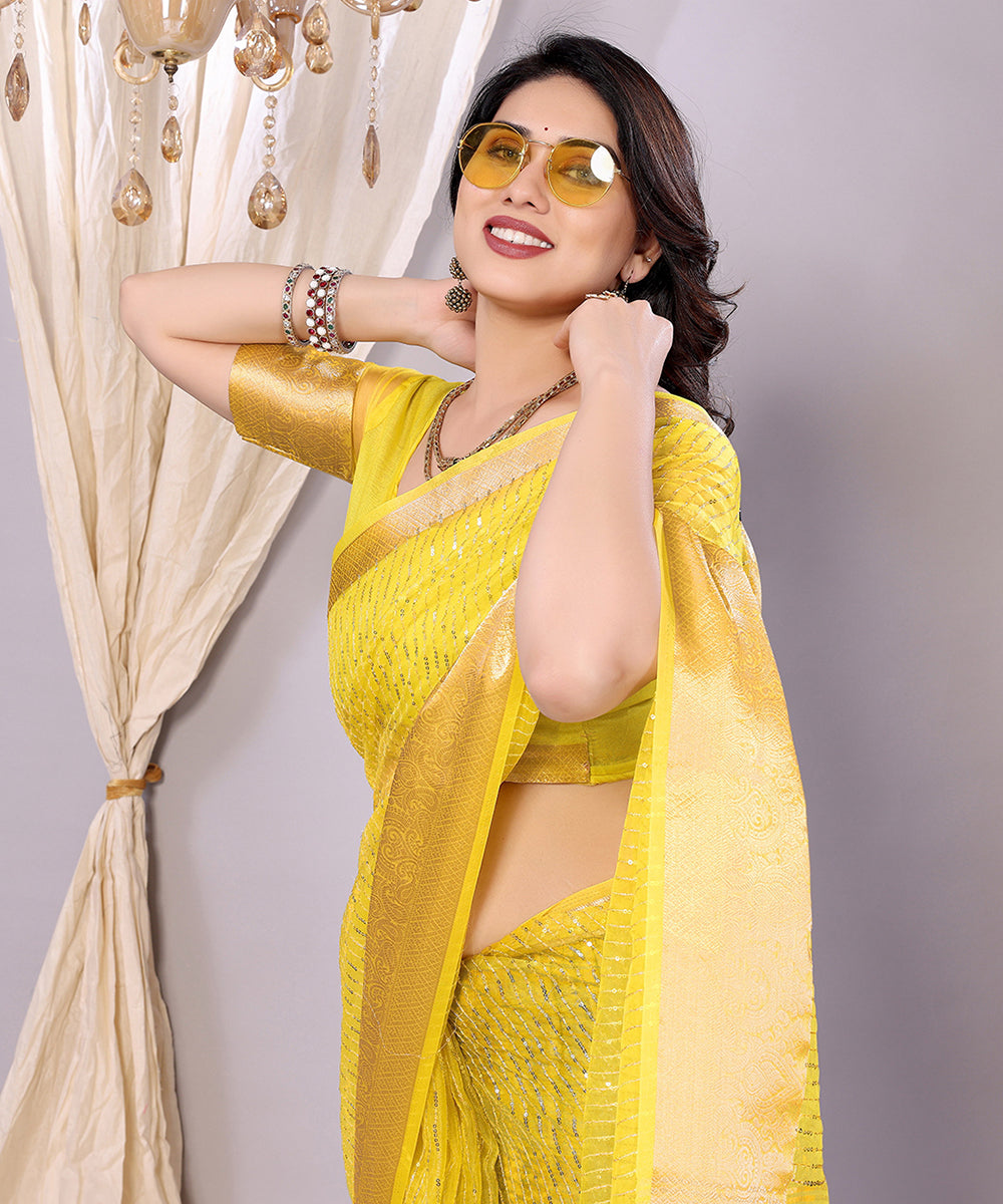 Saree Yellow Banarasi Art Silk
