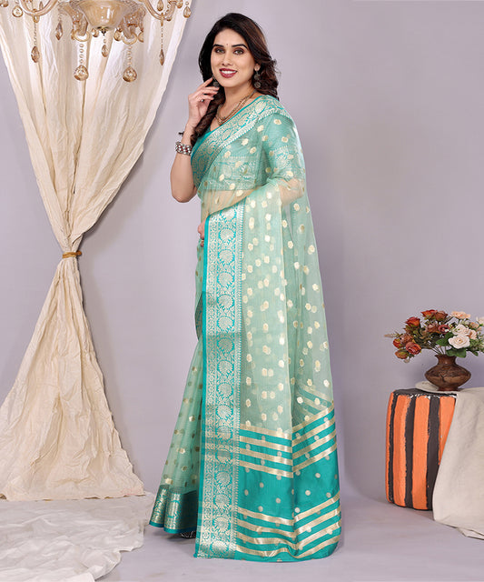 Saree Sea Green Banarasi Silk
