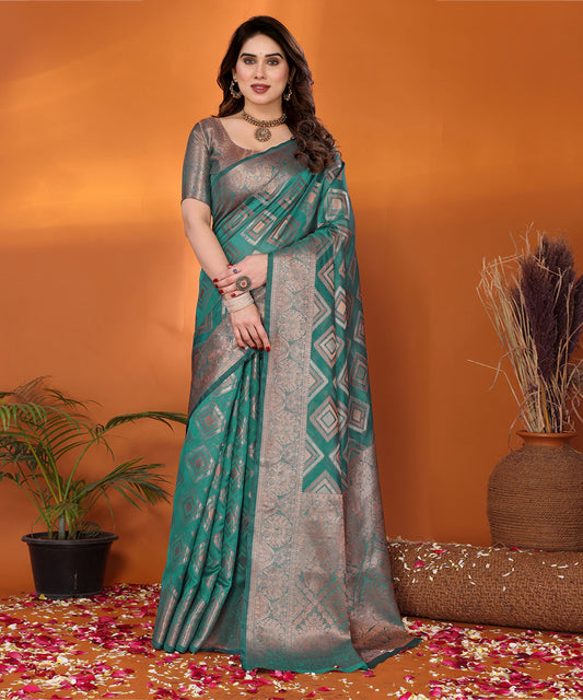 Saree Woven Ikkat Art Silk