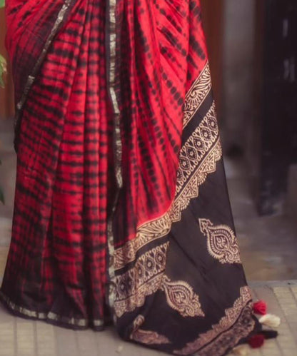 Saree Crimson Tie Dye Elegance