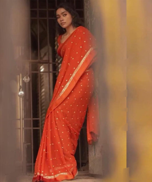 Saree Elegant Orange Georgette