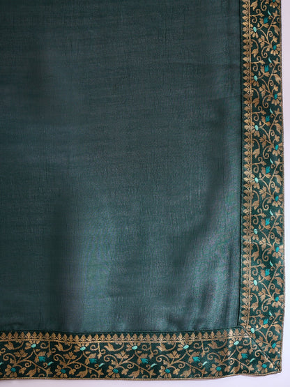 Dark Green Georgette Saree with Lightweight Comfort