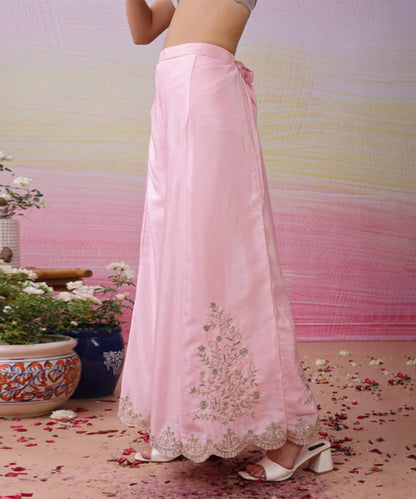 Pink Art Silk Sequins Kurta with Pant and Dupatta