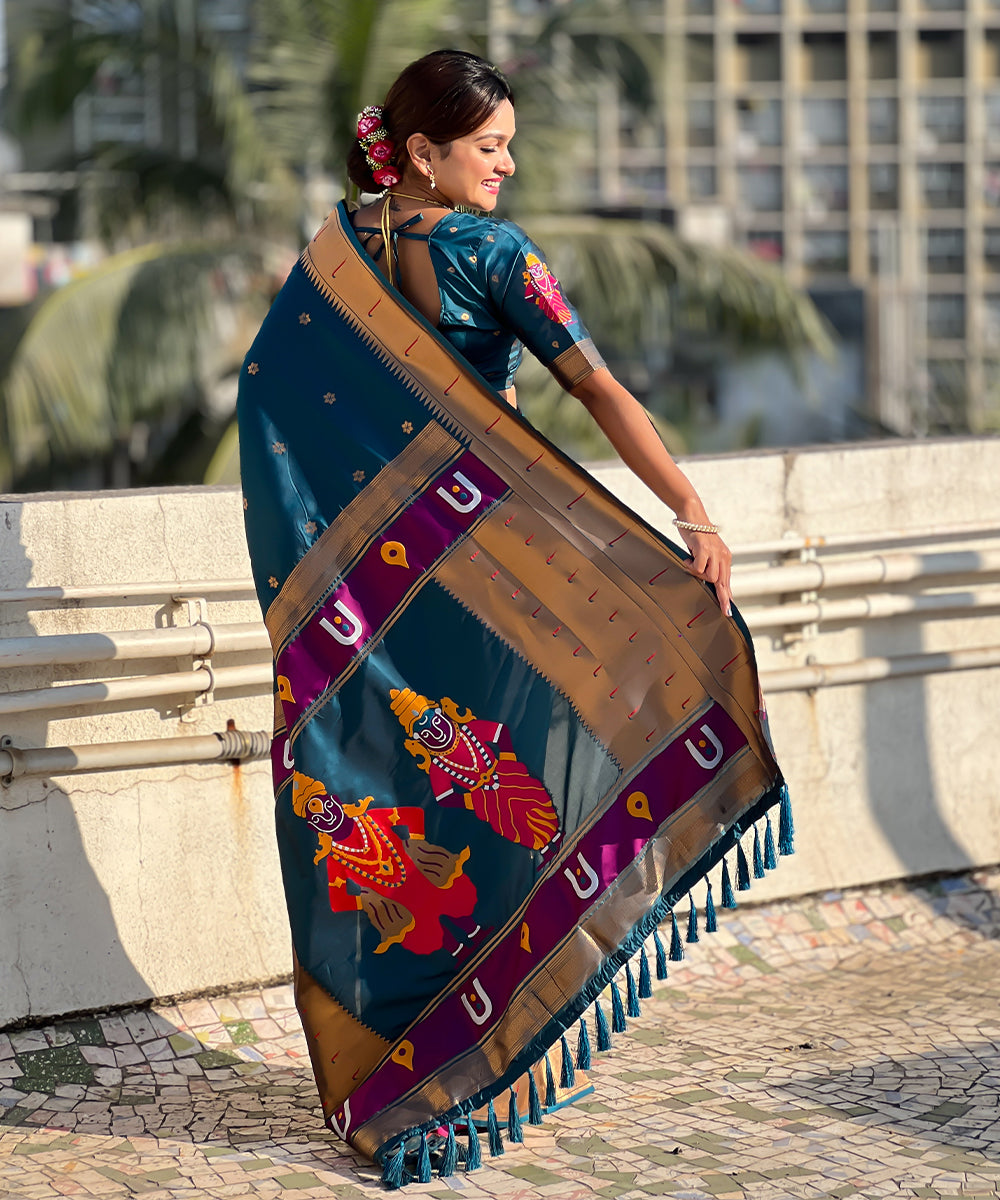 Divya Vitthal Elegance Paithani Art Silk Saree with Traditional Weaving