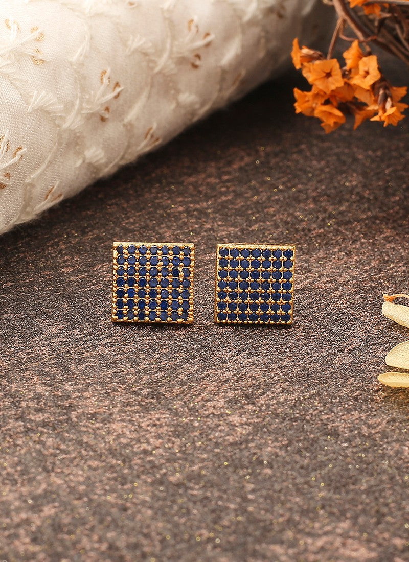 Black Gold American Diamond Earrings