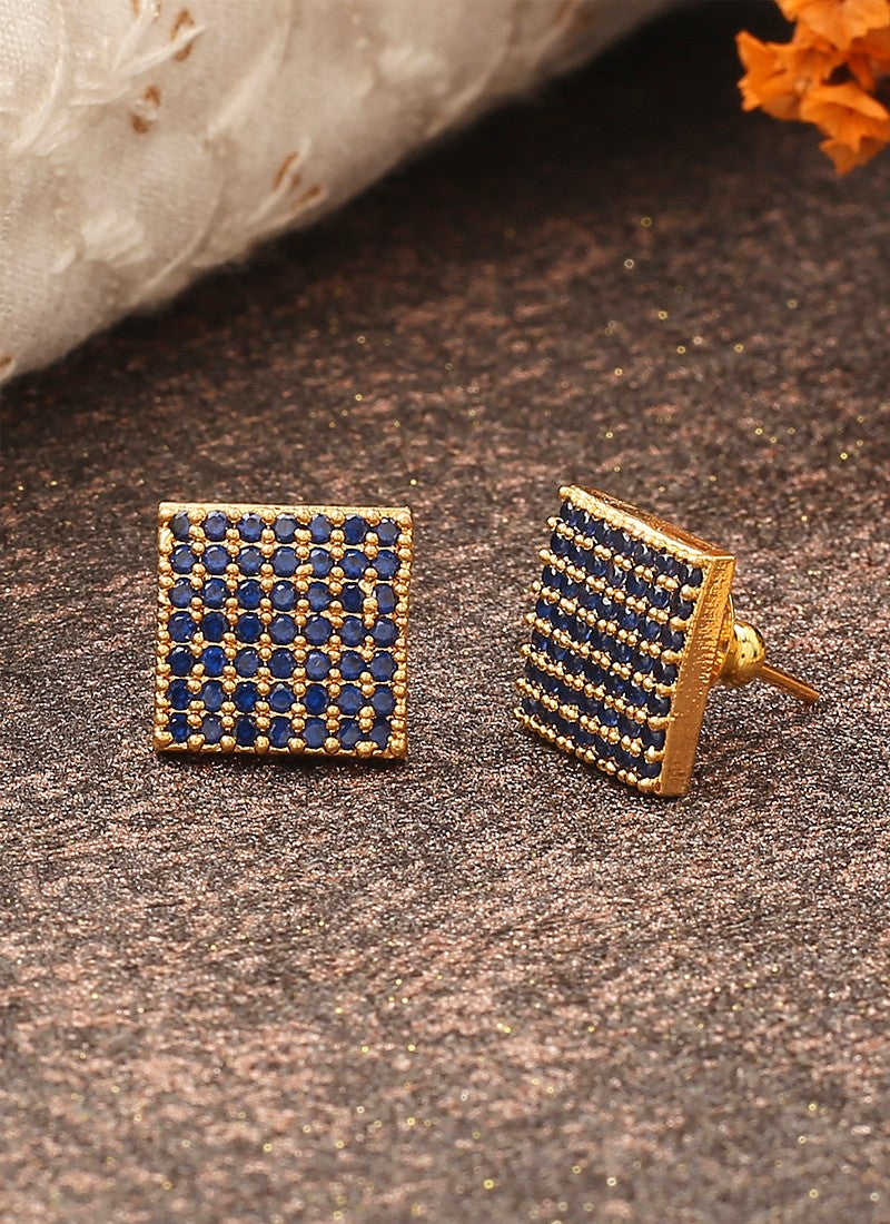 Black Gold American Diamond Earrings