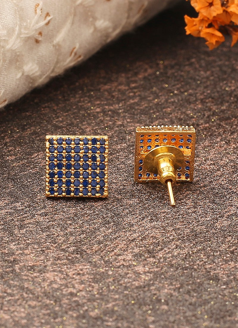 Black Gold American Diamond Earrings