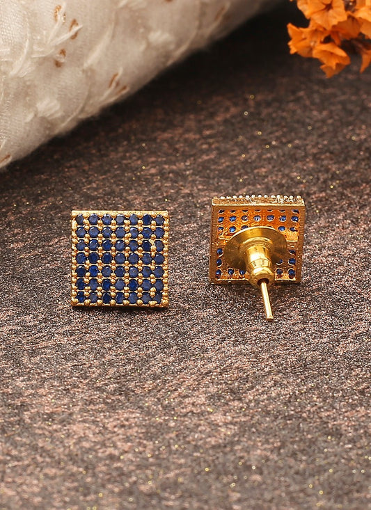 Black Gold American Diamond Earrings