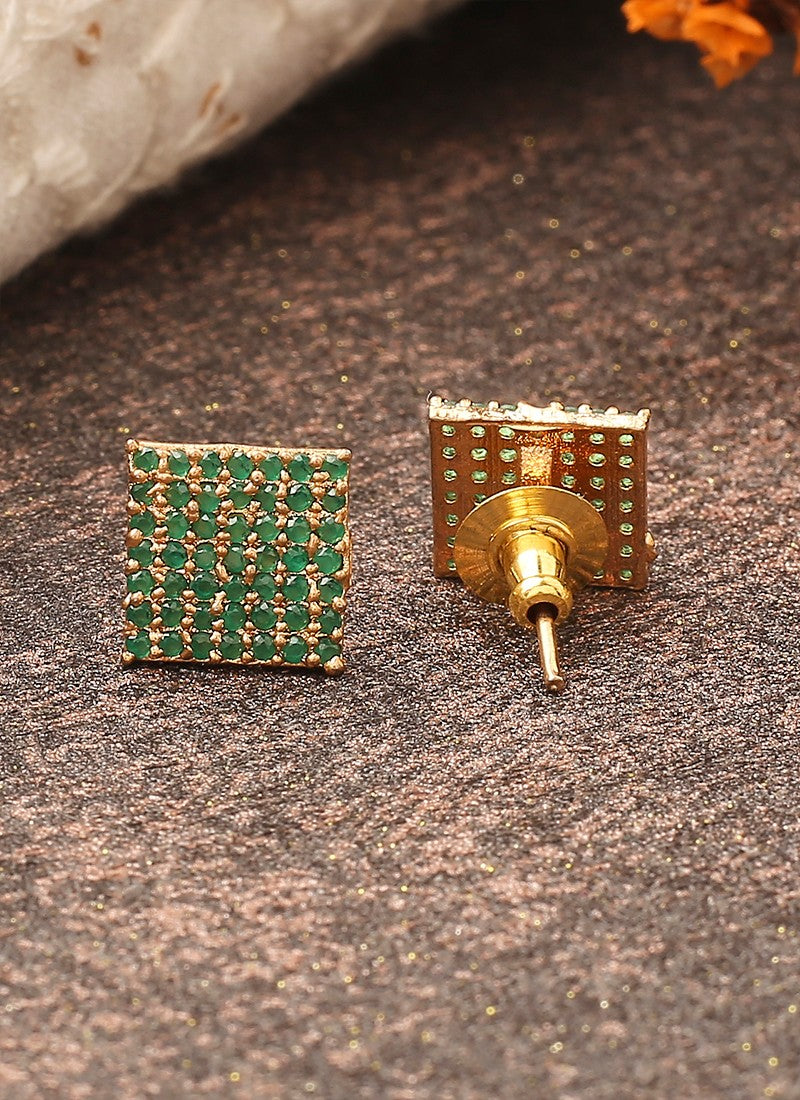Green American Diamond Earrings