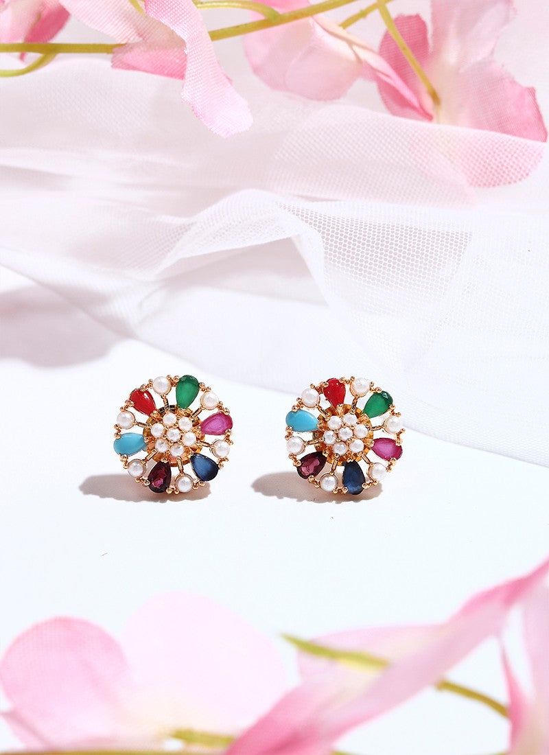 Multicolour Kundan Earrings