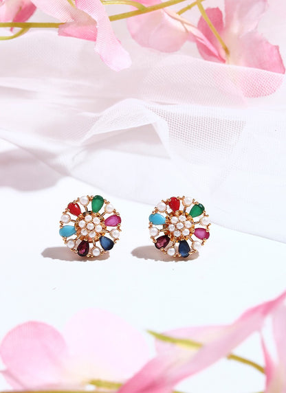 Multicolour Kundan Earrings