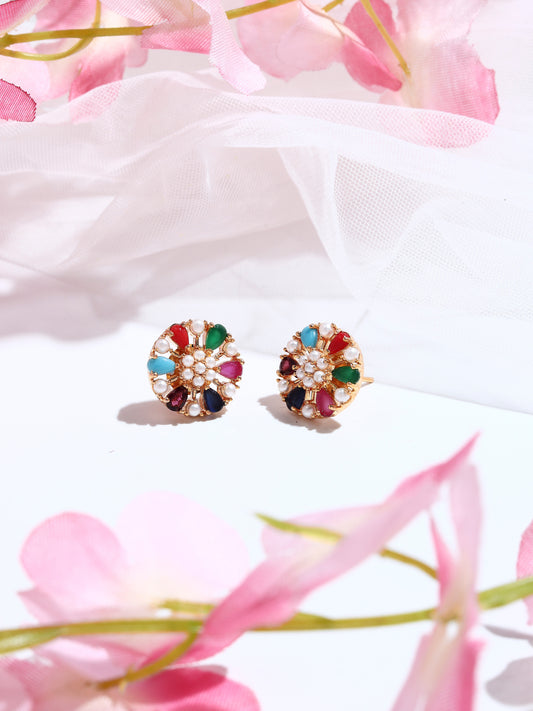 Multicolour Kundan Earrings