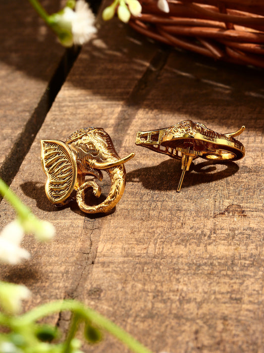 Gold Plated Elephant Earrings