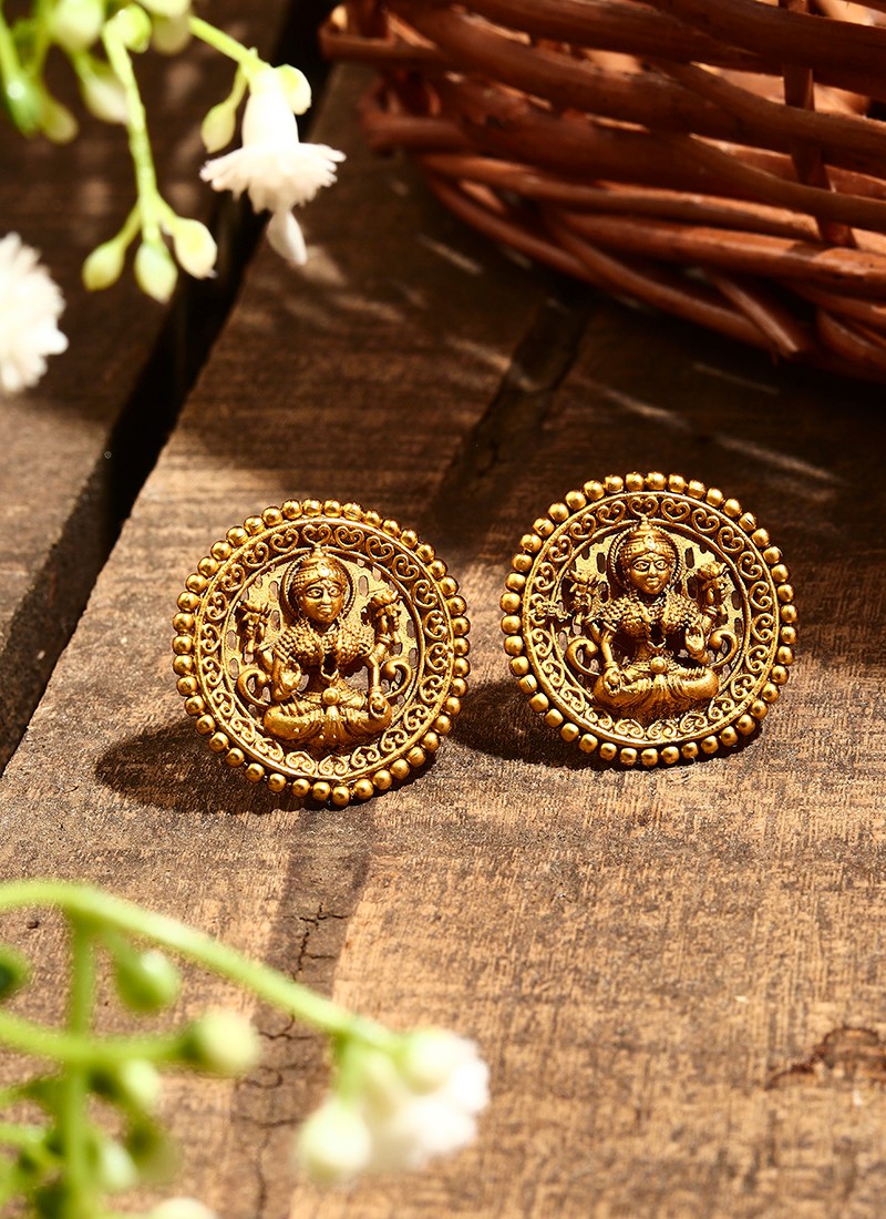 Gold Plated Motif Earrings