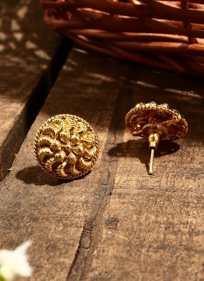 Round Gold Plated Earrings