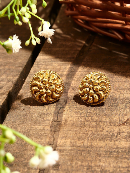 Round Gold Plated Earrings