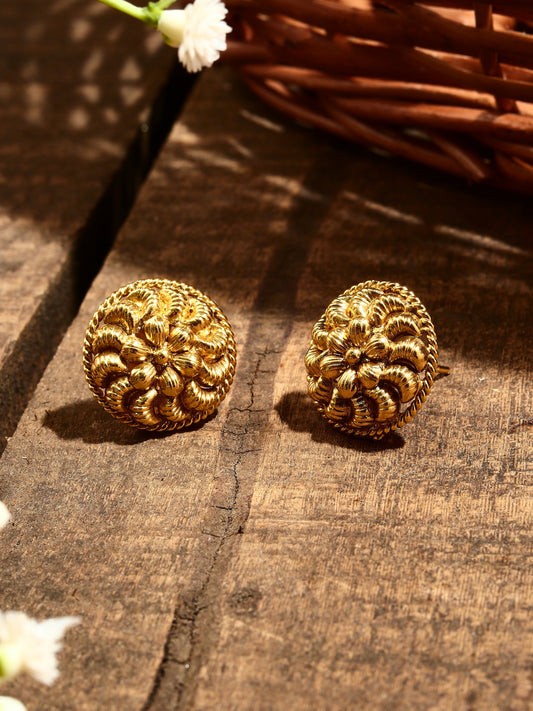 Round Gold Plated Earrings