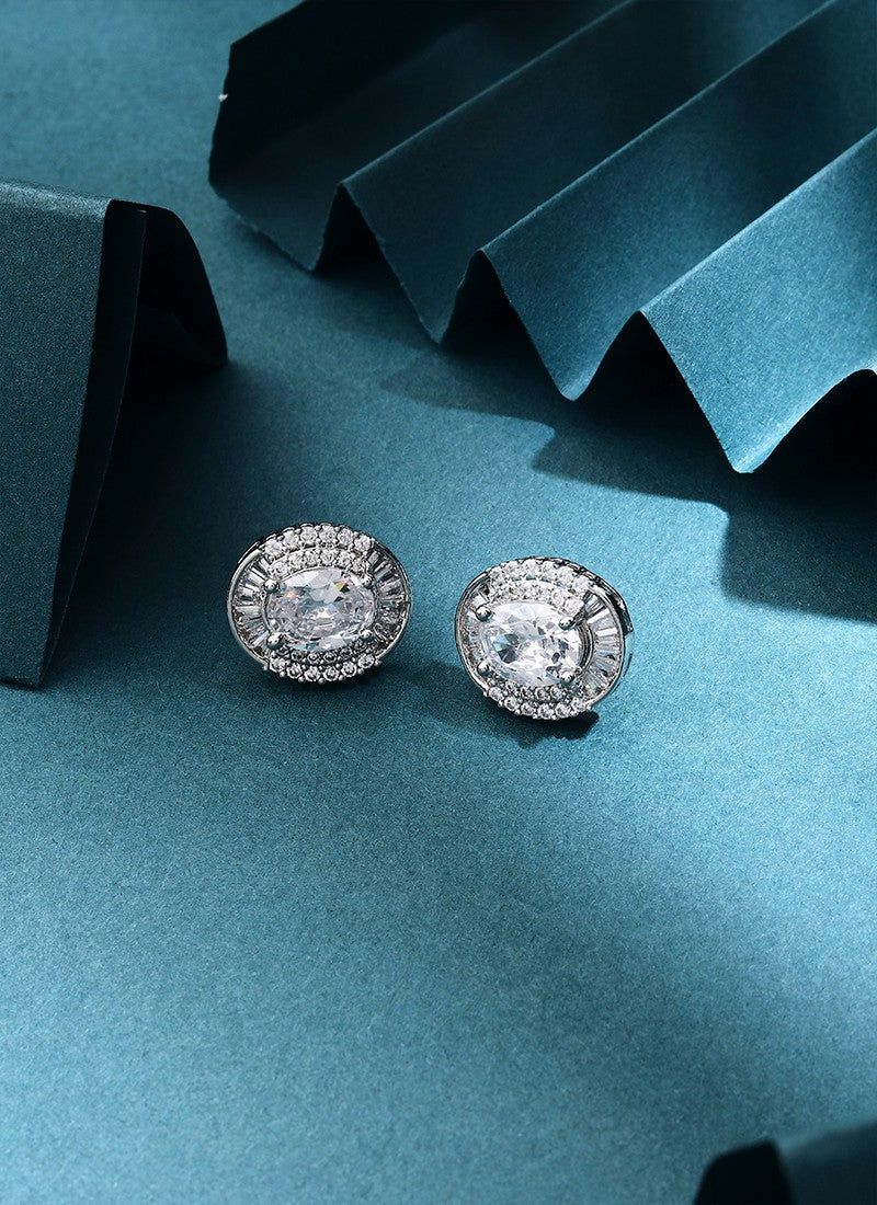 Round Shape American Diamond Earrings