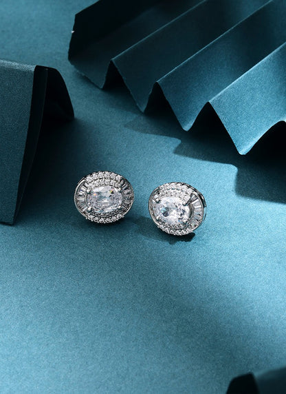 Round Shape American Diamond Earrings