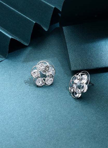 Silver Floral Earrings