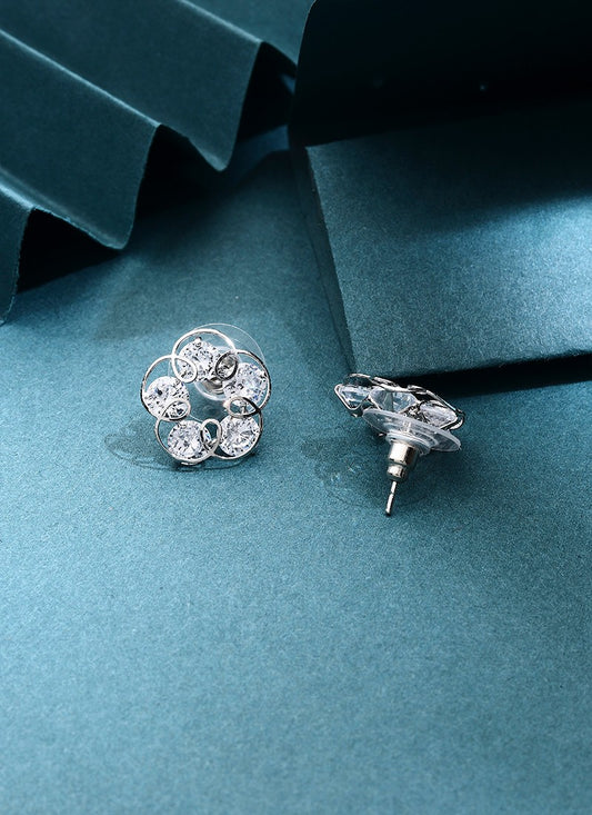 Silver Floral Earrings