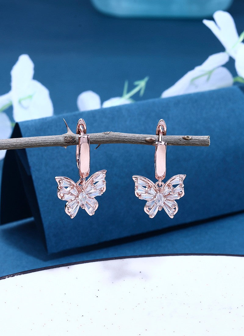 Rose Gold Butterfly Earrings