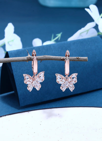 Rose Gold Butterfly Earrings