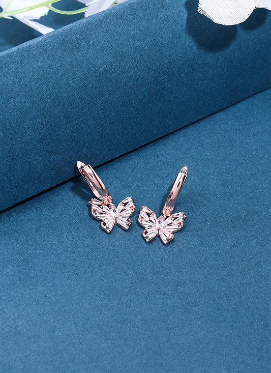 Rose Gold Butterfly Earrings