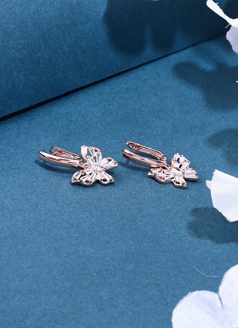 Rose Gold Butterfly Earrings