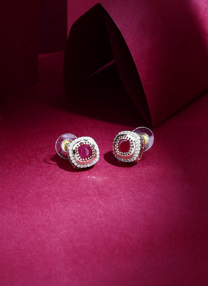 Pink Stone Kundan Earrings