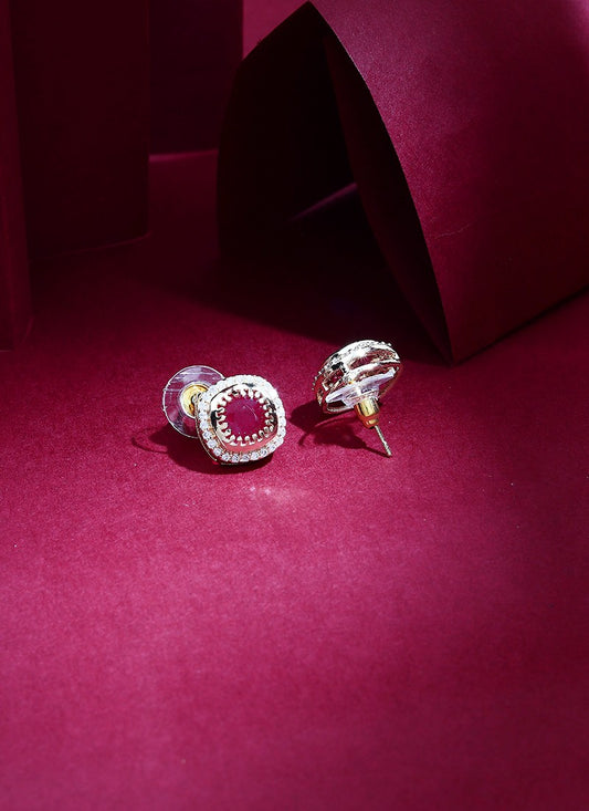 Pink Stone Kundan Earrings