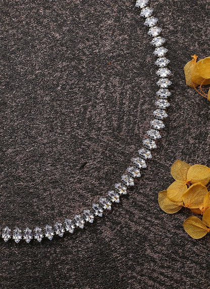 Silver Necklace Set With Earrings