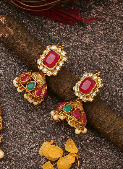 Multicolour Laxmi Motif Necklace Set