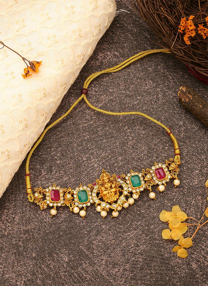 Multicolour Laxmi Motif Necklace Set