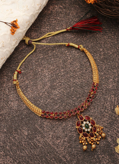 Multicolour Round Shaped Necklace Set