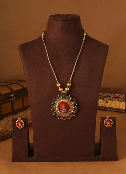 Sunlit Lakshmi Ruby Necklace Set