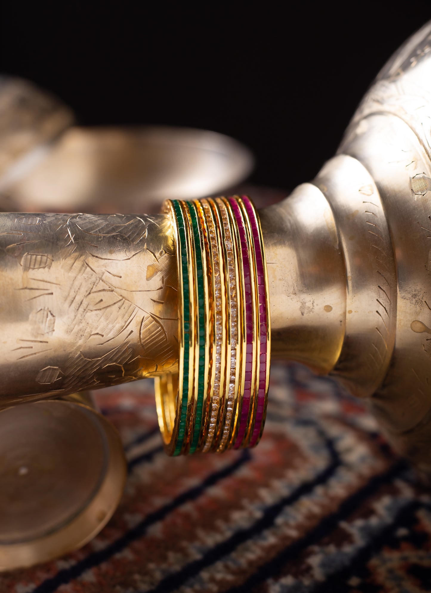 Gold-Plated American Diamond Bangles