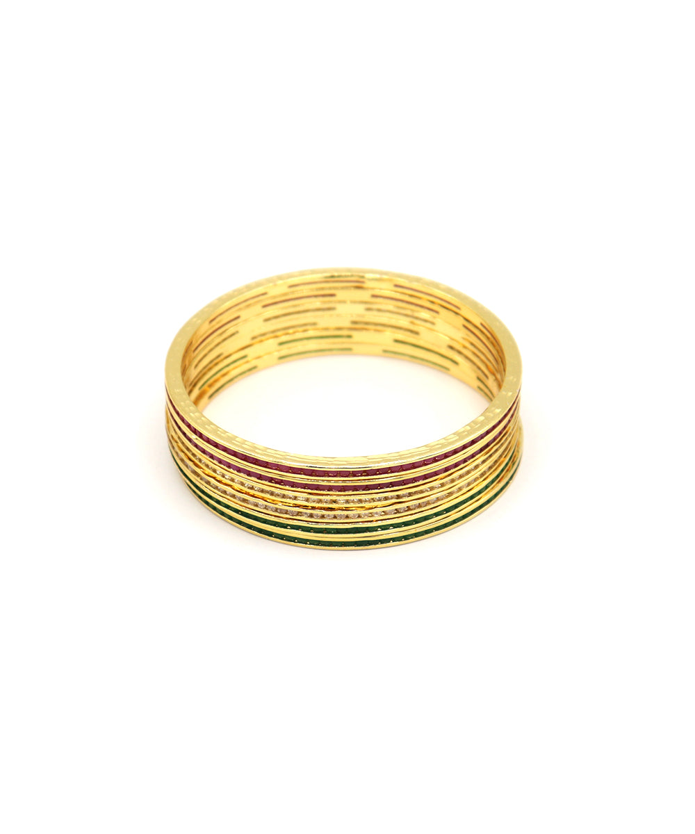 Gold-Plated American Diamond Bangles