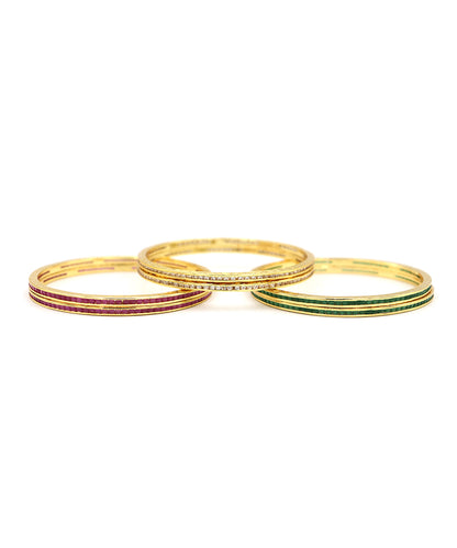 Gold-Plated American Diamond Bangles