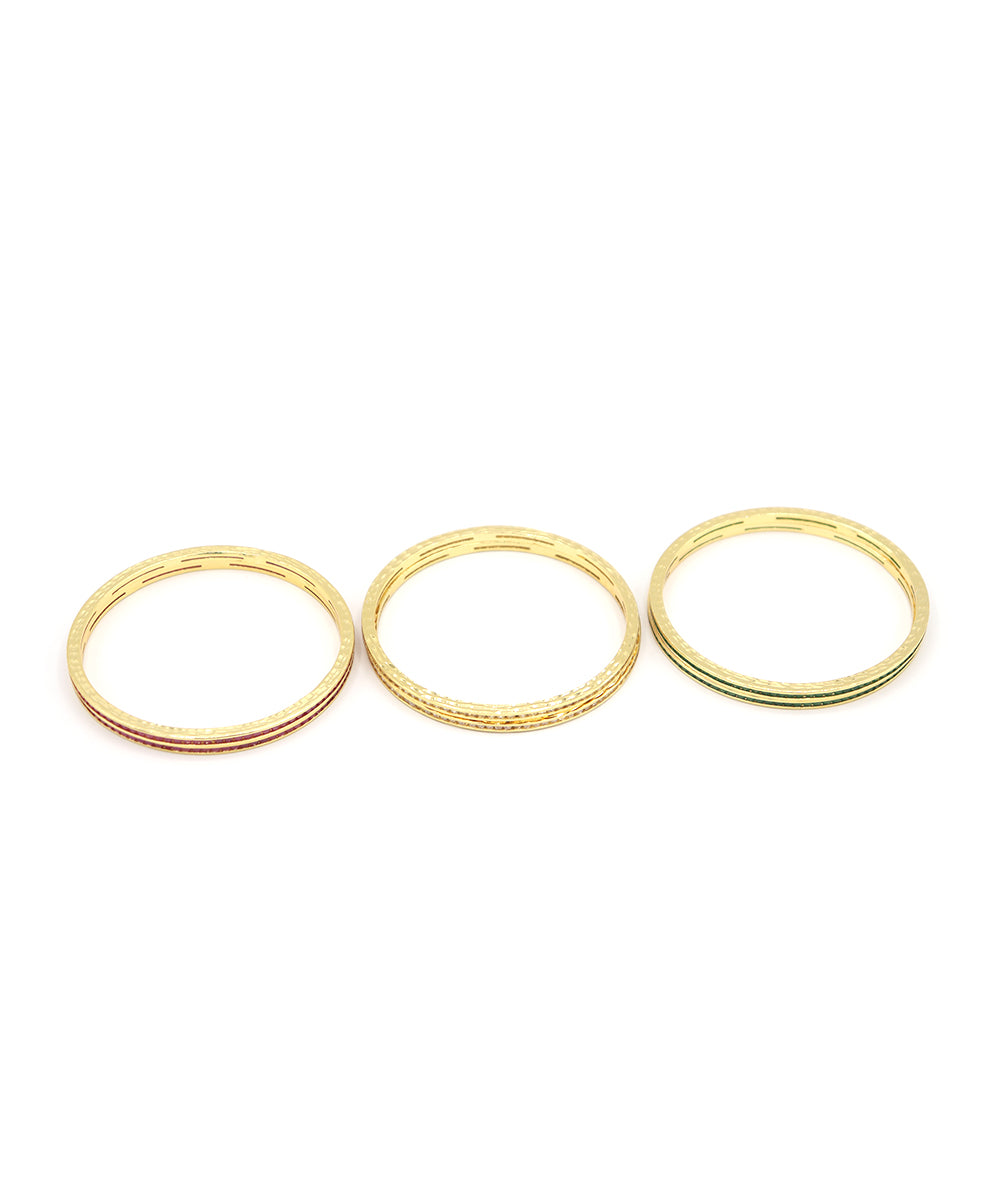 Gold-Plated American Diamond Bangles