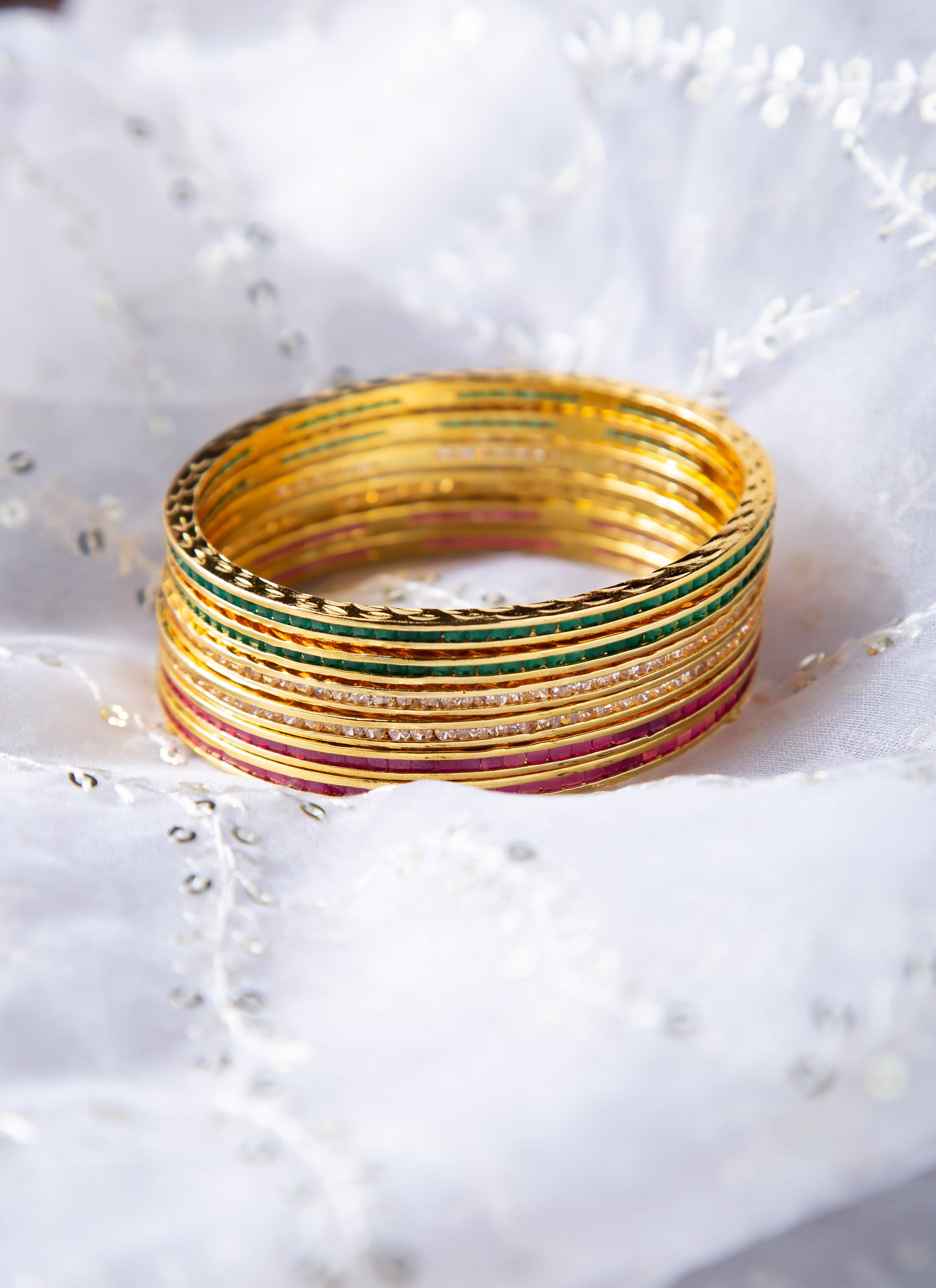 Gold-Plated American Diamond Bangles