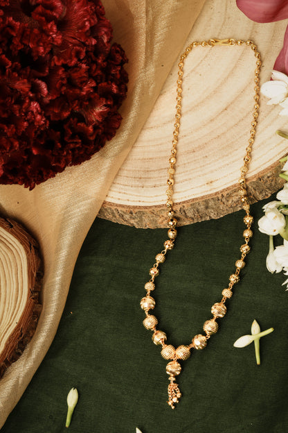 Gold-Plated Necklace with Golden Work