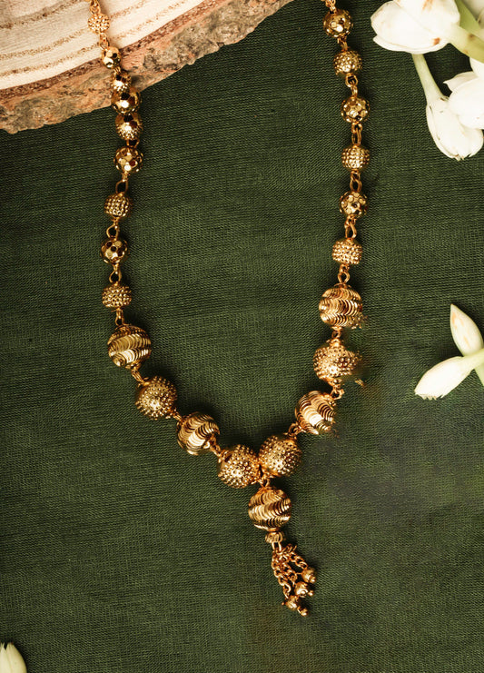 Gold-Plated Necklace with Golden Work